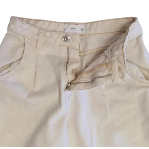 MNG Cream Wide Leg Balloon Fit High Rise Jeans Size  26 - Picture 5 of 8